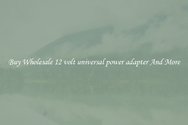 Buy Wholesale 12 volt universal power adapter And More