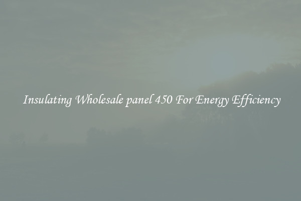 Insulating Wholesale panel 450 For Energy Efficiency
