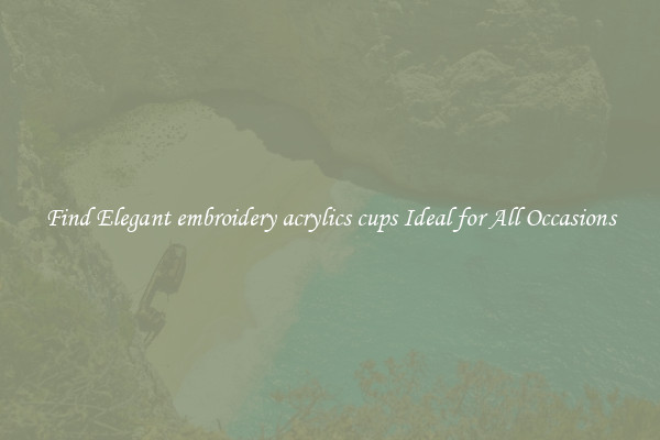 Find Elegant embroidery acrylics cups Ideal for All Occasions