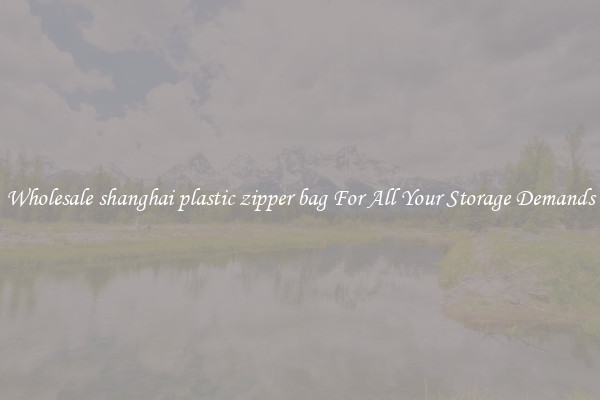 Wholesale shanghai plastic zipper bag For All Your Storage Demands