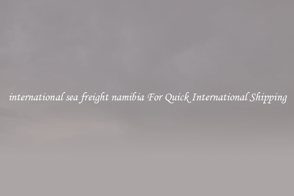 international sea freight namibia For Quick International Shipping