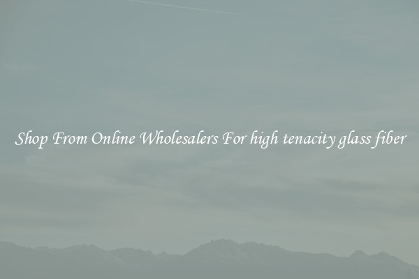 Shop From Online Wholesalers For high tenacity glass fiber