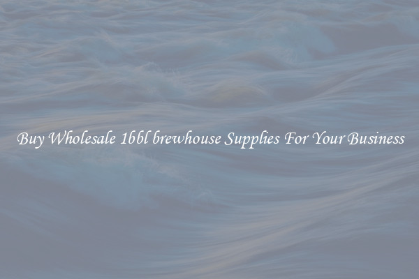 Buy Wholesale 1bbl brewhouse Supplies For Your Business