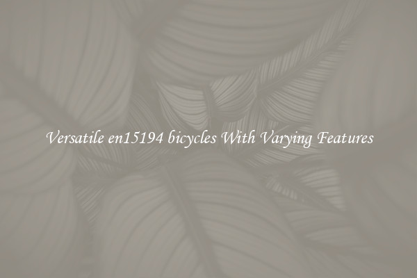 Versatile en15194 bicycles With Varying Features