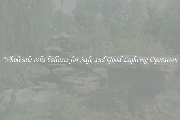 Wholesale rohs ballasts for Safe and Good Lighting Operation
